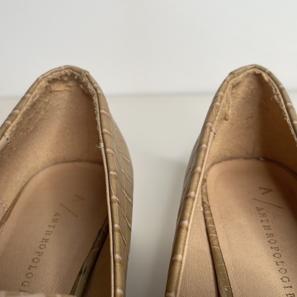 Anthropologie Hadley embossed leather Block-Heeled Loafers in Honey / size 9 - Picture 11 of 13